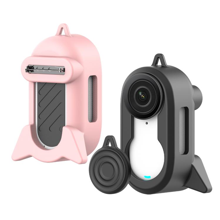 For Insta360 GO 3S & GO 3 Anti-Shake Silicone Case Rocket Brooch Cover With Anti-Lost Lens Cap