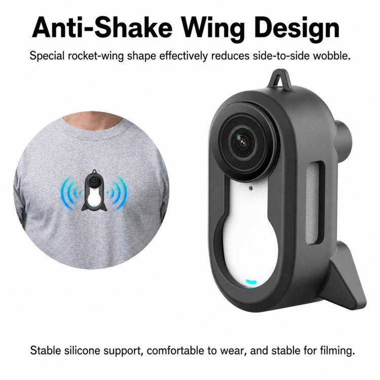 For Insta360 GO 3S & GO 3 Anti-Shake Silicone Case Rocket Brooch Cover With Anti-Lost Lens Cap