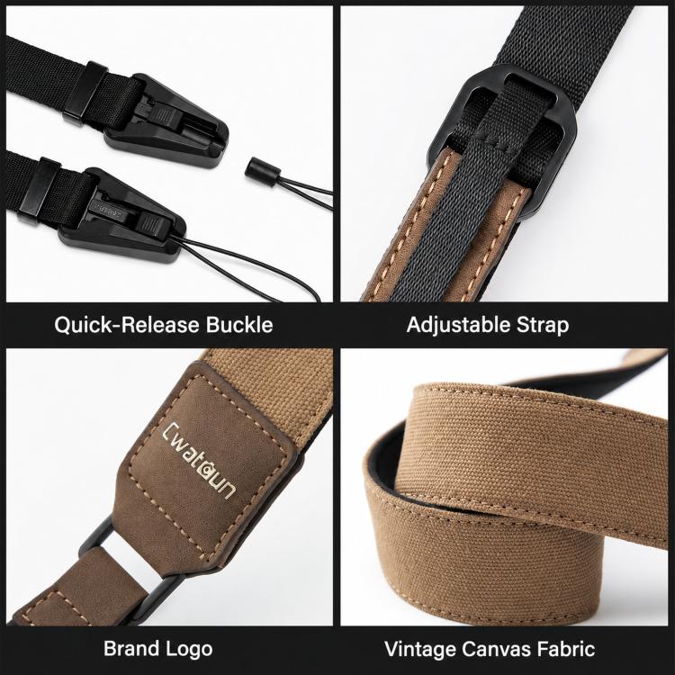 Quick Release Camera Strap Vintage Canvas Neck Shoulder Strap For DSLR Mirrorless Cameras, D337