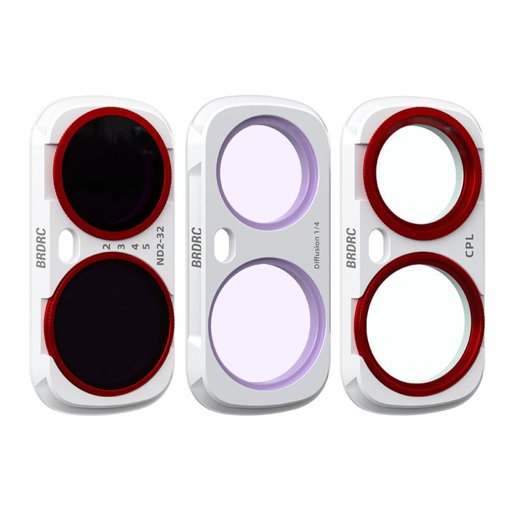 For Insta360 Luna Ultra BRDRC Magnetic Filter, UV Filter, CPL + ND16 + Black Soft Filter, CPL + Black Soft + Adjustable VND Filter, CPL + Black Soft + Anti-Light Pollution + Adjustable VND Filter