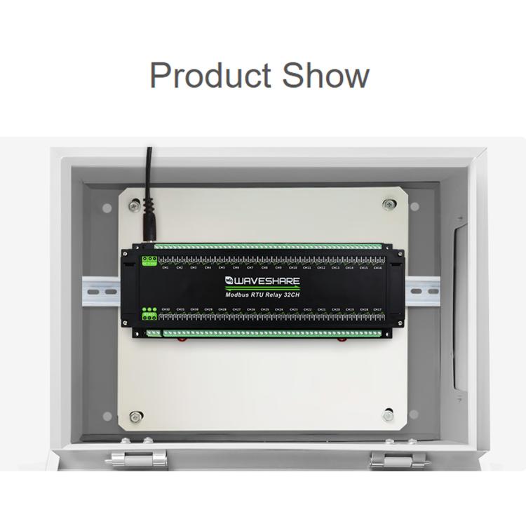 Waveshare Modbus RTU 32-Ch Relay Module RS485 Interface With Multiple Isolation Protection Circuits, 25140
