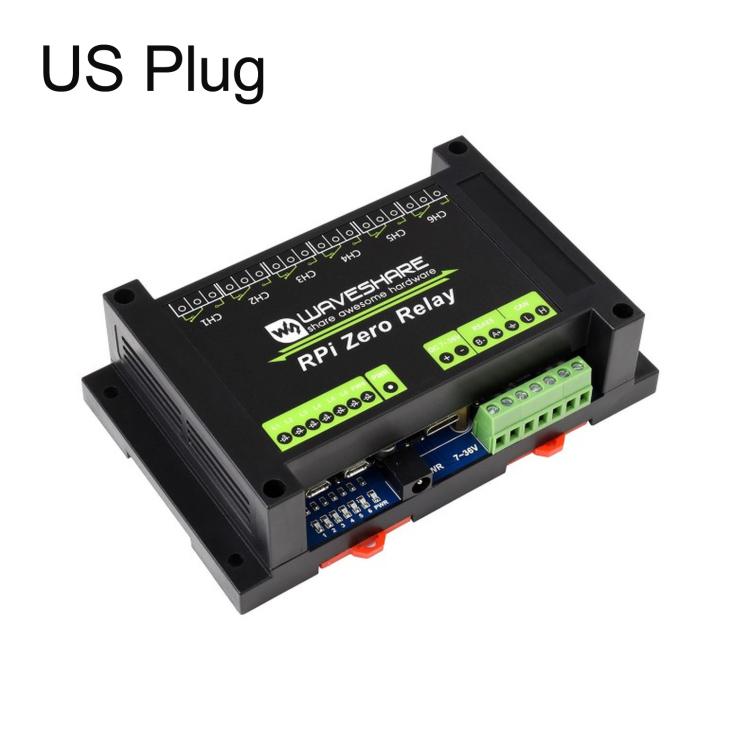 Waveshare Industrial 6-Ch Relay Module For Raspberry Pi Zero RS485/CAN, Isolated Protections, EU Plug, US Plug