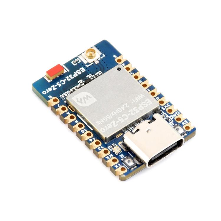 Waveshare ESP32-C5-Zero Mini Development Board With RISC-V 32-Bit Processor, No Pin Header, Pin Header Soldering