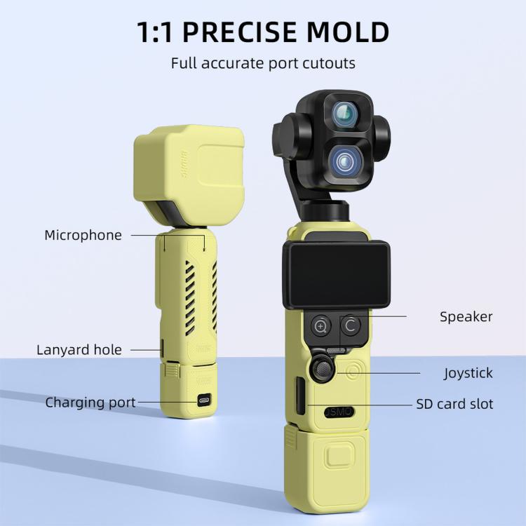 For DJI Osmo Pocket 4P BRDRC Body Protective Dustproof Silicone Case, Standard Combo Black, Standard Combo Pink, Standard Combo Blue, Standard Combo Yellow, Vlog Combo Black, Vlog Combo Pink, Vlog Combo Blue, Vlog Combo Yellow