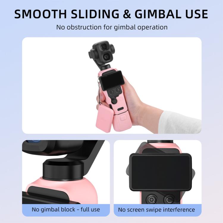 For DJI Osmo Pocket 4P BRDRC Body Protective Dustproof Silicone Case, Standard Combo Black, Standard Combo Pink, Standard Combo Blue, Standard Combo Yellow, Vlog Combo Black, Vlog Combo Pink, Vlog Combo Blue, Vlog Combo Yellow