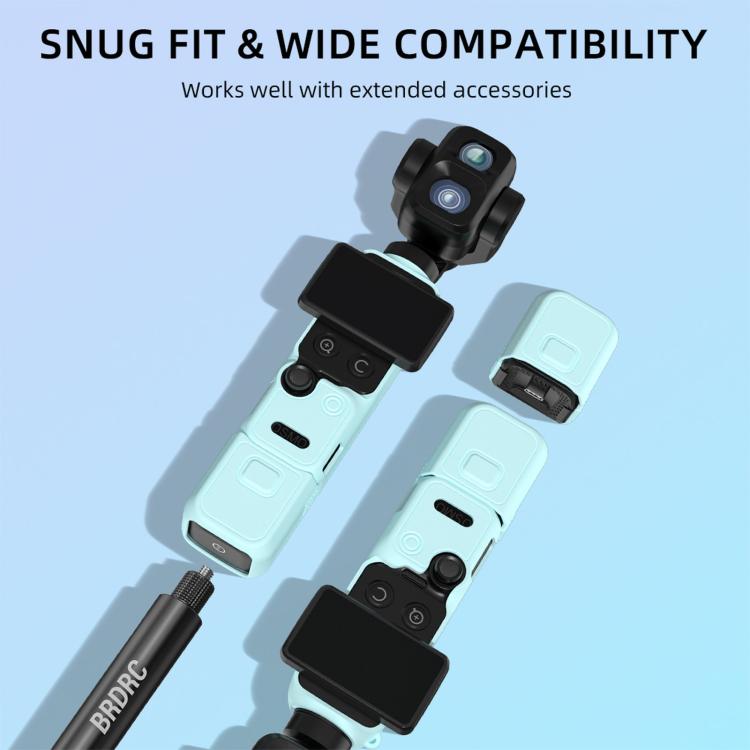 For DJI Osmo Pocket 4P BRDRC Body Protective Dustproof Silicone Case, Standard Combo Black, Standard Combo Pink, Standard Combo Blue, Standard Combo Yellow, Vlog Combo Black, Vlog Combo Pink, Vlog Combo Blue, Vlog Combo Yellow