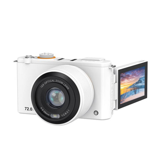 4K 72MP 12X Optical Zoom Digital Camera With 3.0-Inch Flip Screen And WiFi Beginner Vlogging Camera