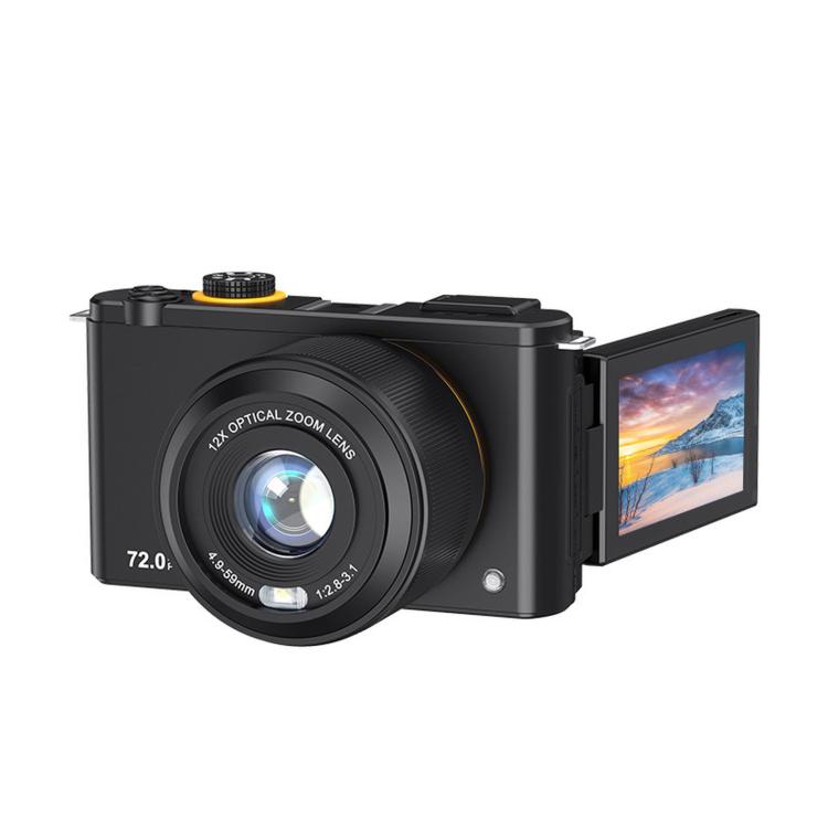 4K 72MP 12X Optical Zoom Digital Camera With 3.0-Inch Flip Screen And WiFi Beginner Vlogging Camera