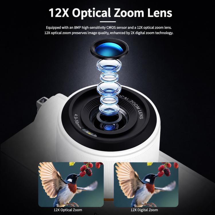 4K 72MP 12X Optical Zoom Digital Camera With 3.0-Inch Flip Screen And WiFi Beginner Vlogging Camera