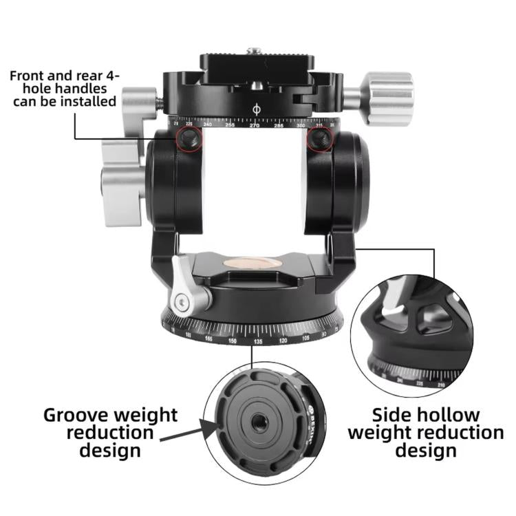 Hydraulic Damping Video Head With Auto-Rebound For Telephoto DSLRs Tripods Live Streaming, BEXIN DT-02RV 720 Degree Dual Panoramic, BEXIN DT-02SV 360 Degree Panoramic
