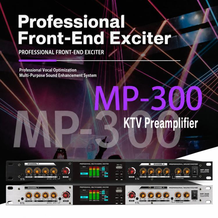 MP-300 Professional Audio Exciter Pre-Processor With Bluetooth USB Optical Input For KTV Stage, EU Plug, US Plug, UK Plug