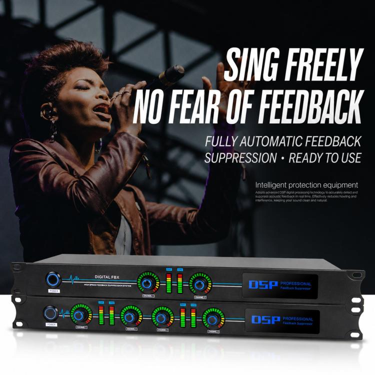 DSP Digital Feedback Suppressor Professional Anti-Howling Processor For Microphones, FBX220, FBX440