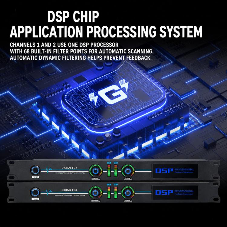 DSP Digital Feedback Suppressor Professional Anti-Howling Processor For Microphones, FBX220, FBX440