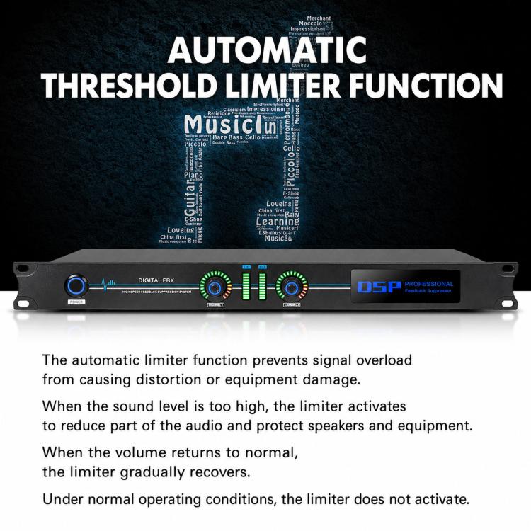 DSP Digital Feedback Suppressor Professional Anti-Howling Processor For Microphones, FBX220, FBX440