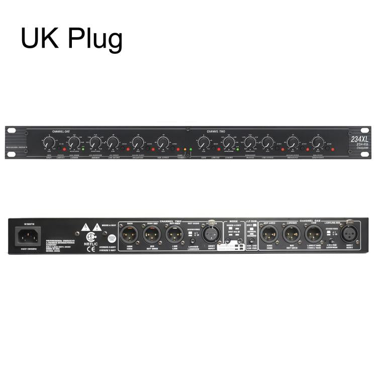 234XL Audio Crossover 2/3/4-Way Stereo Mono Rackmount Active Divider For Speaker System, EU Plug, US Plug, UK Plug