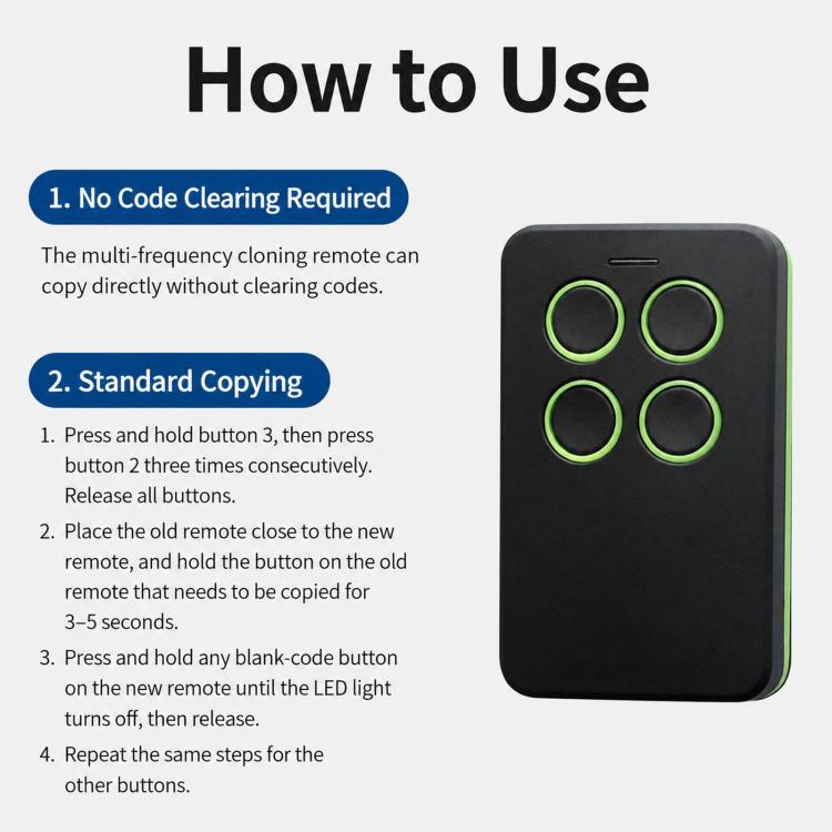 280-868MHz For HCS301 Garage Roller Door Wireless Copy Remote Control
