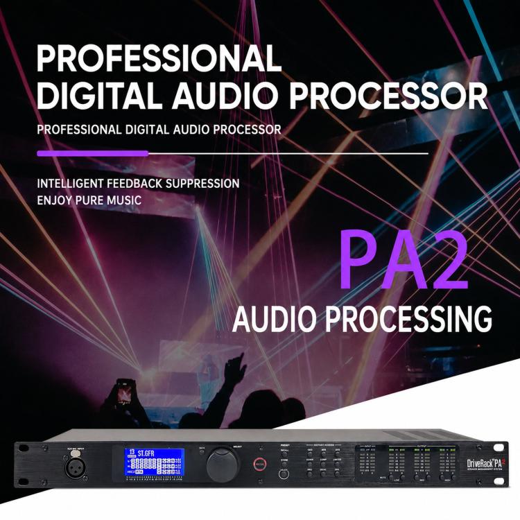 PA2 Digital Audio Processor Speaker Management System 2 Input 6 Output Crossover DSP, EU Plug, US Plug, UK Plug