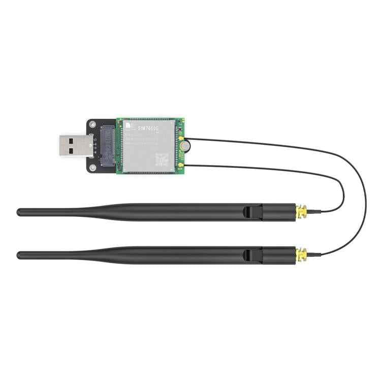 Yahboom SIM7600G-H-M2 Global Band 4G LTE Cat4 Cellular Module, Module Only, with Dual Antennas, with Antennas & USB Expansion Board, Telemetry Kit
