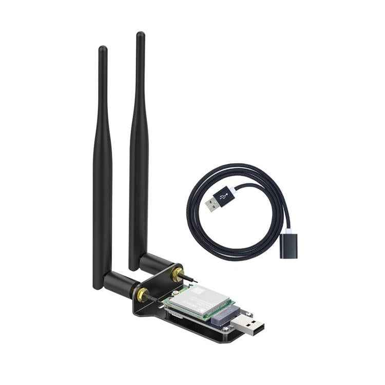 Yahboom SIM7600G-H-M2 Global Band 4G LTE Cat4 Cellular Module, Module Only, with Dual Antennas, with Antennas & USB Expansion Board, Telemetry Kit