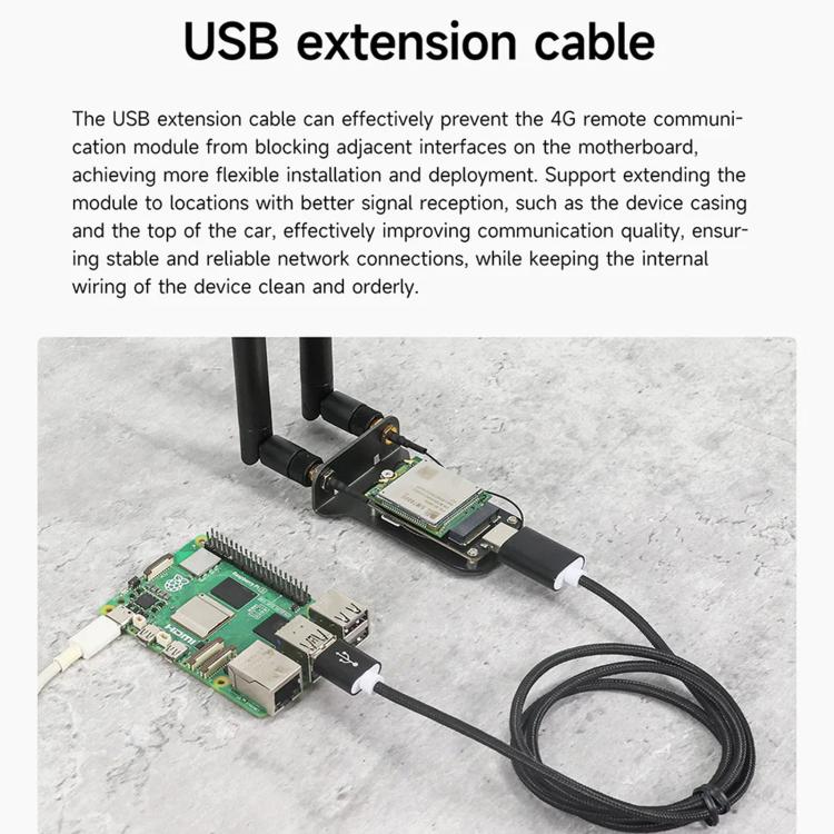 Yahboom SIM7600G-H-M2 Global Band 4G LTE Cat4 Cellular Module, Module Only, with Dual Antennas, with Antennas & USB Expansion Board, Telemetry Kit