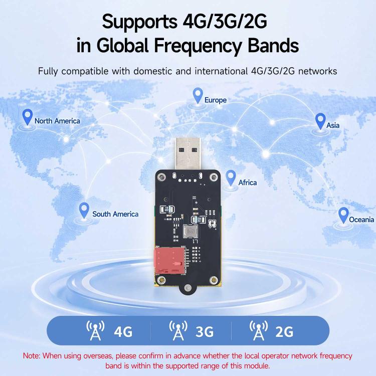 Yahboom SIM7600G-H-M2 Global Band 4G LTE Cat4 Cellular Module, Module Only, with Dual Antennas, with Antennas & USB Expansion Board, Telemetry Kit