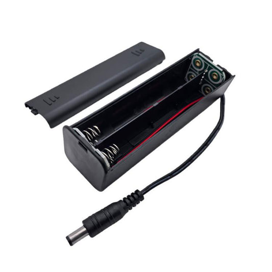 8 AA Battery Holder with ON/OFF Switch 12V Portable Double A Battery Case with 5.5mm x 2.1mm DC Male Plug, 8 AA 12V Square