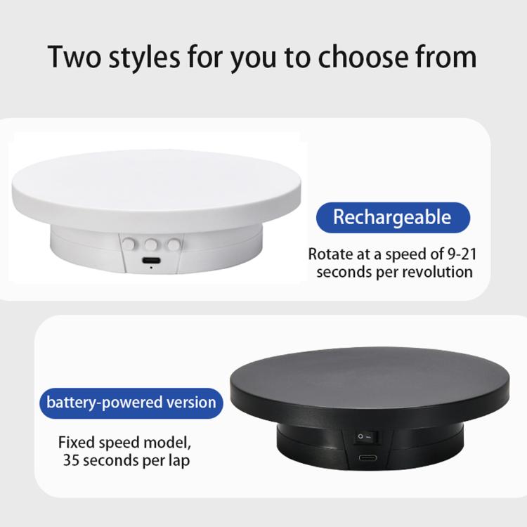 360-Degree Electric Rotating Display Stand/Live Streaming Shooting Base, 10cm Plugged In White, 10cm Plugged In Black, 11cm Rechargeable White, 11cm Rechargeable Black, 15cm Plugged In White, 15cm Plugged In Black, 15cm Rechargeable White              ...