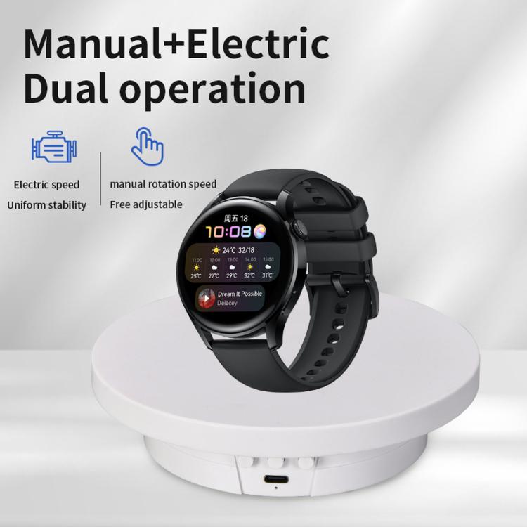 360-Degree Electric Rotating Display Stand/Live Streaming Shooting Base, 10cm Plugged In White, 10cm Plugged In Black, 11cm Rechargeable White, 11cm Rechargeable Black, 15cm Plugged In White, 15cm Plugged In Black, 15cm Rechargeable White              ...