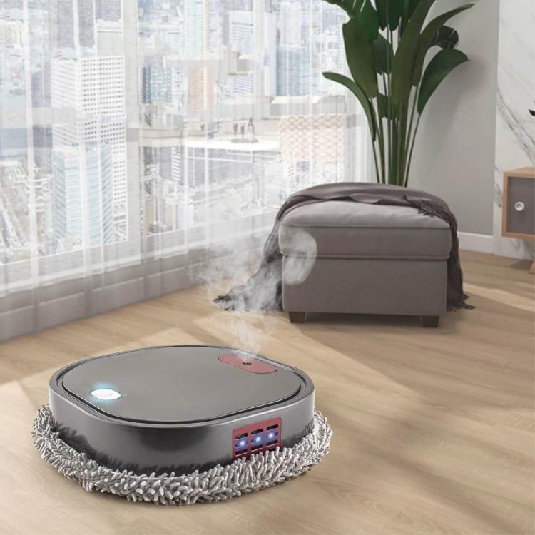 Smart Robot Mopping Cleaner Dry Wet Floor Sweeper Machine With Spray Humidifier, Dark Gray