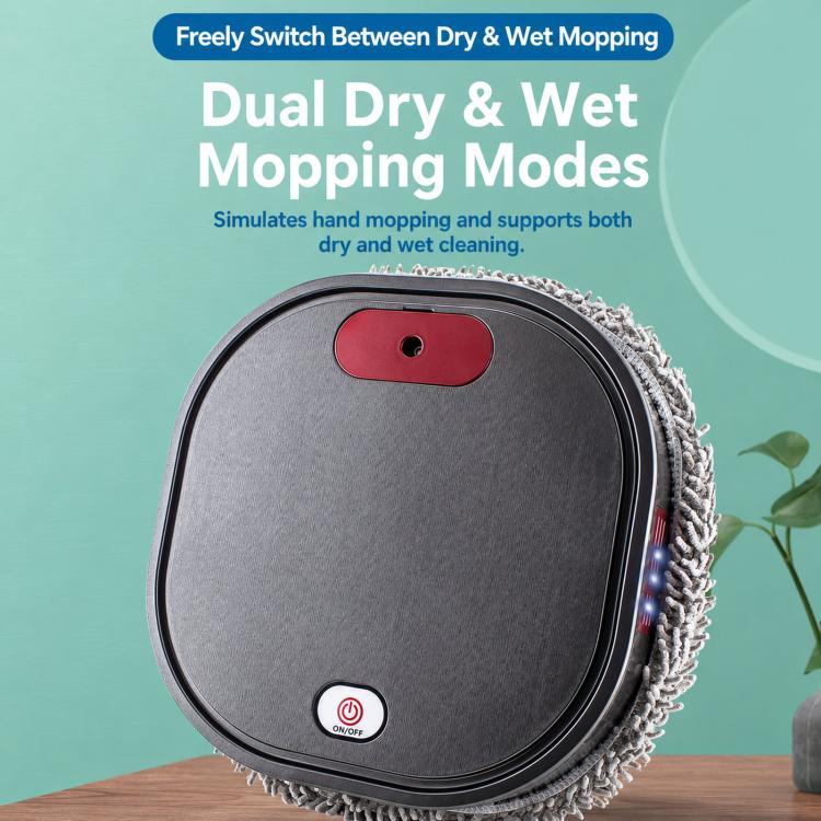 Smart Robot Mopping Cleaner Dry Wet Floor Sweeper Machine With Spray Humidifier, Dark Gray
