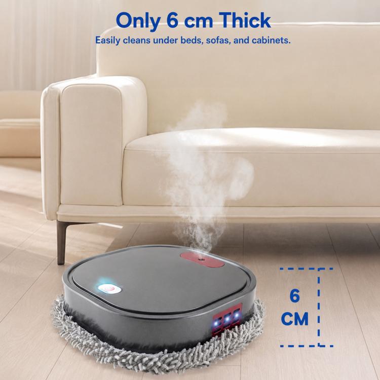 Smart Robot Mopping Cleaner Dry Wet Floor Sweeper Machine With Spray Humidifier, Dark Gray