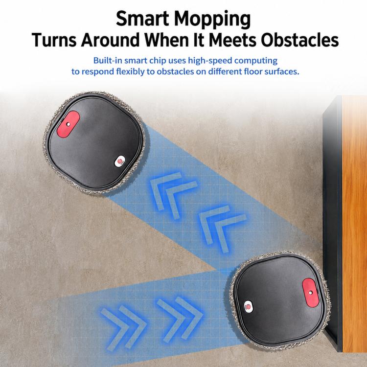 Smart Robot Mopping Cleaner Dry Wet Floor Sweeper Machine With Spray Humidifier, Dark Gray
