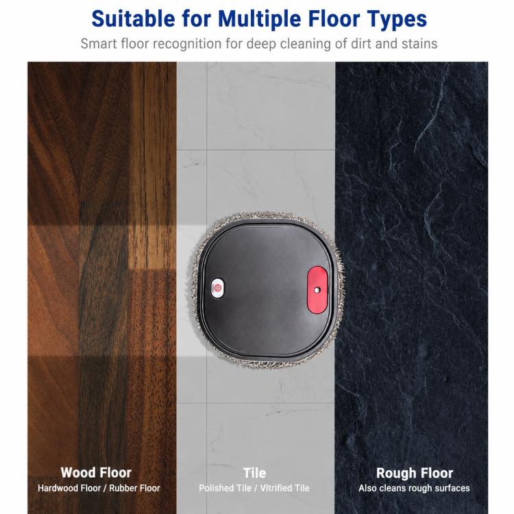 Smart Robot Mopping Cleaner Dry Wet Floor Sweeper Machine With Spray Humidifier, Dark Gray