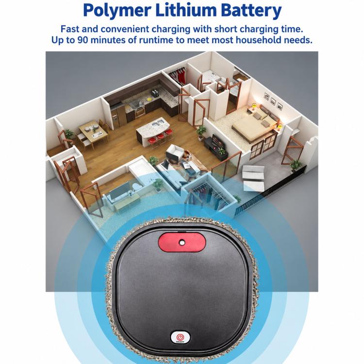 Smart Robot Mopping Cleaner Dry Wet Floor Sweeper Machine With Spray Humidifier, Dark Gray