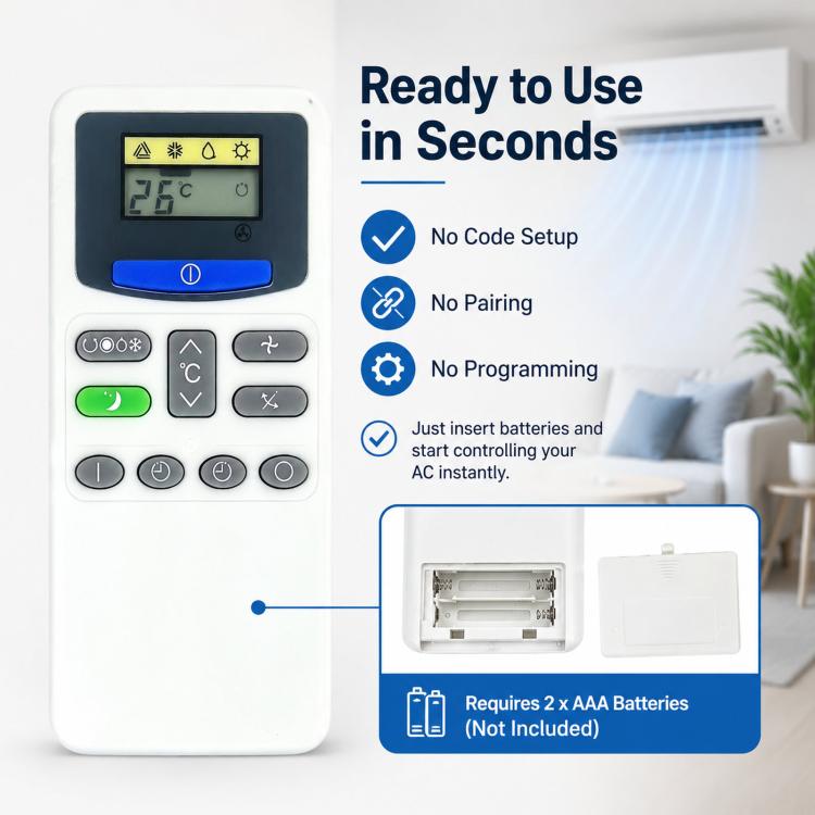 For Hitachi RAR-2D4 Air Conditioner Replacement AC Remote Control, RAR-2D4