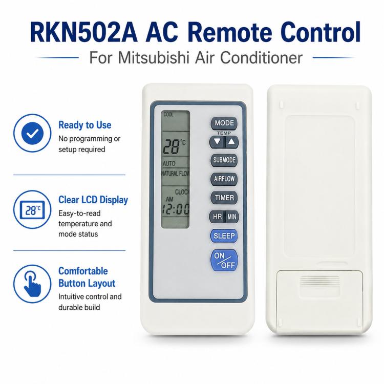 For Mitsubishi RKN502A Air Conditioner Replacement AC Remote Control