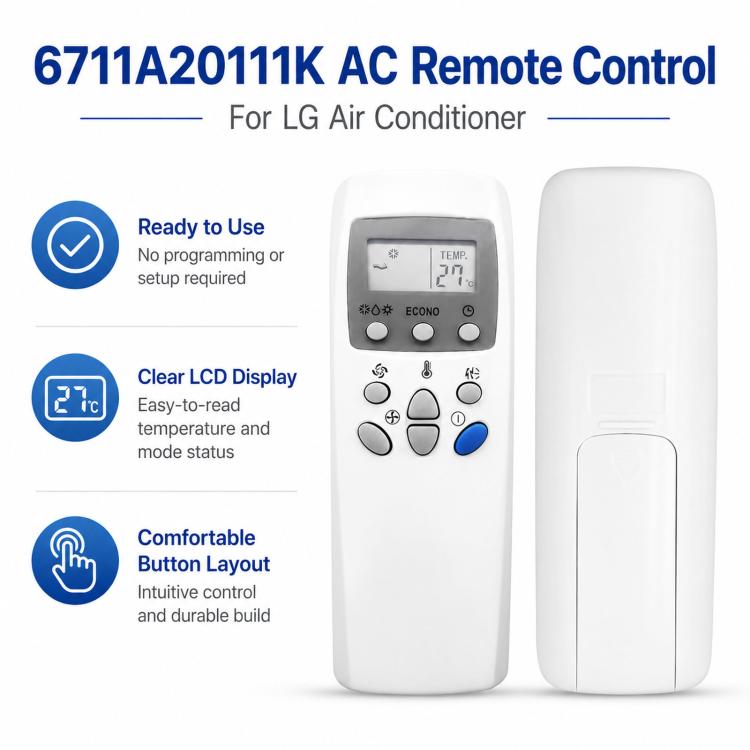 For LG 6711A20111K Air Conditioner Replacement AC Remote Control, 6711A20111K