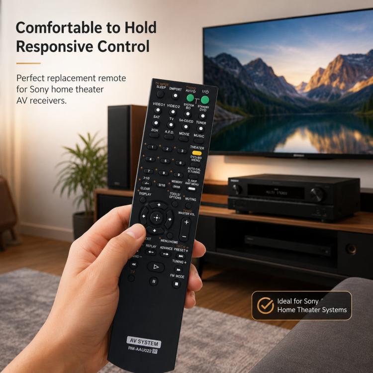 Replacement Remote Control Compatible with Sony Home Theater AV Receiver System, RM-AAU013, RM-AAU130, RM-AAU022, RM-AAU019