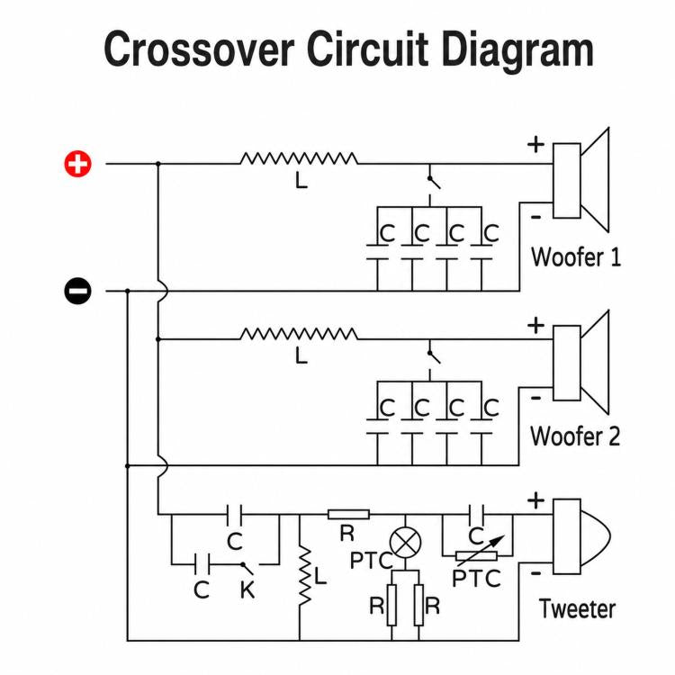 PA-3029 1000W 3-Way Hi-Fi Speaker Crossover KTV Loudspeaker Modification Frequency Divider, 44-Core, 75-Core