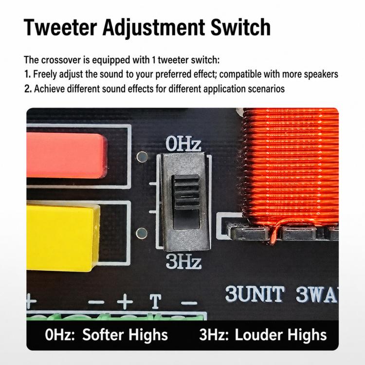 200W Adjustable 3-Way Hi-Fi Speaker Crossover For Home Audio, WEAH-339