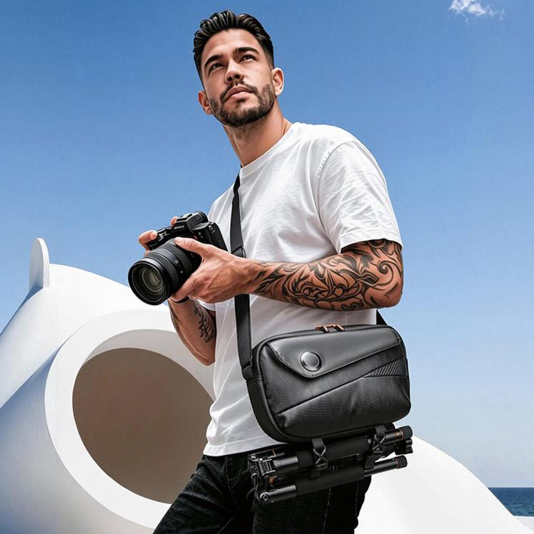 QISEMIAN XK111 Camera Shoulder Bag Crossbody Sling Case With Tripod Holder