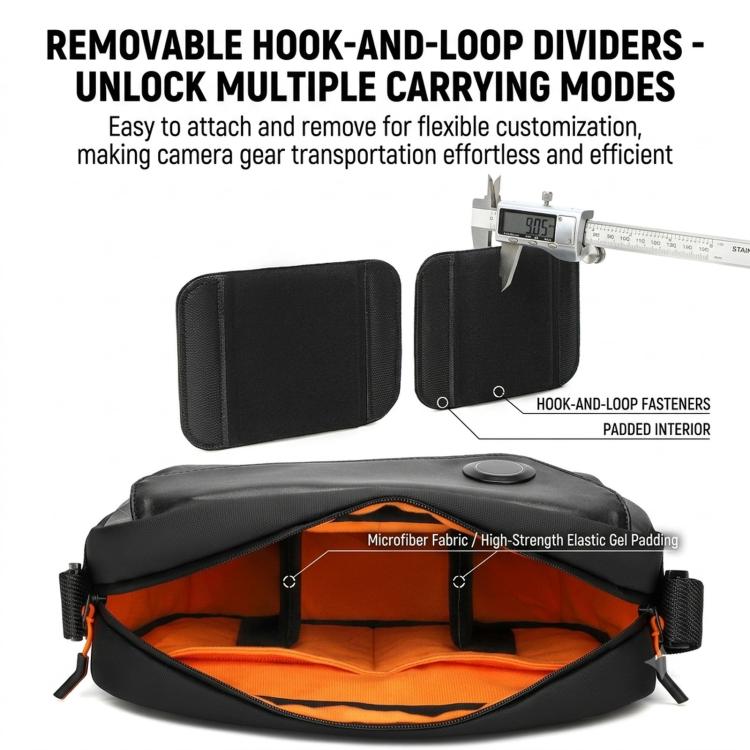 QISEMIAN XK111 Camera Shoulder Bag Crossbody Sling Case With Tripod Holder