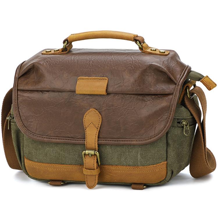Vintage Waterproof Canvas Camera Messenger Bag DSLR Mirrorless Shoulder Case