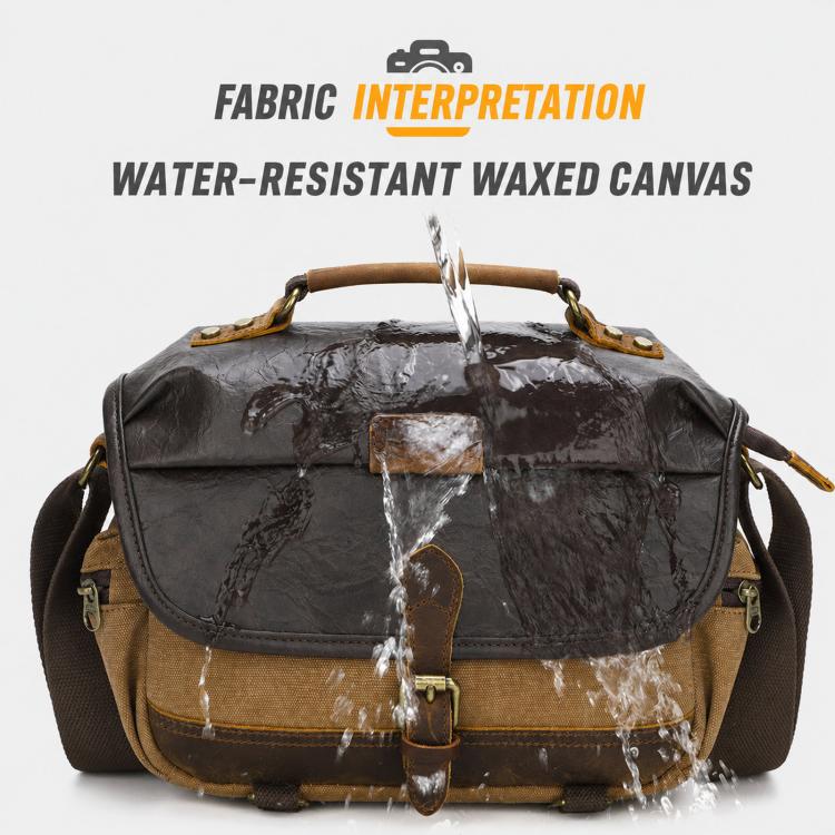 Vintage Waterproof Canvas Camera Messenger Bag DSLR Mirrorless Shoulder Case