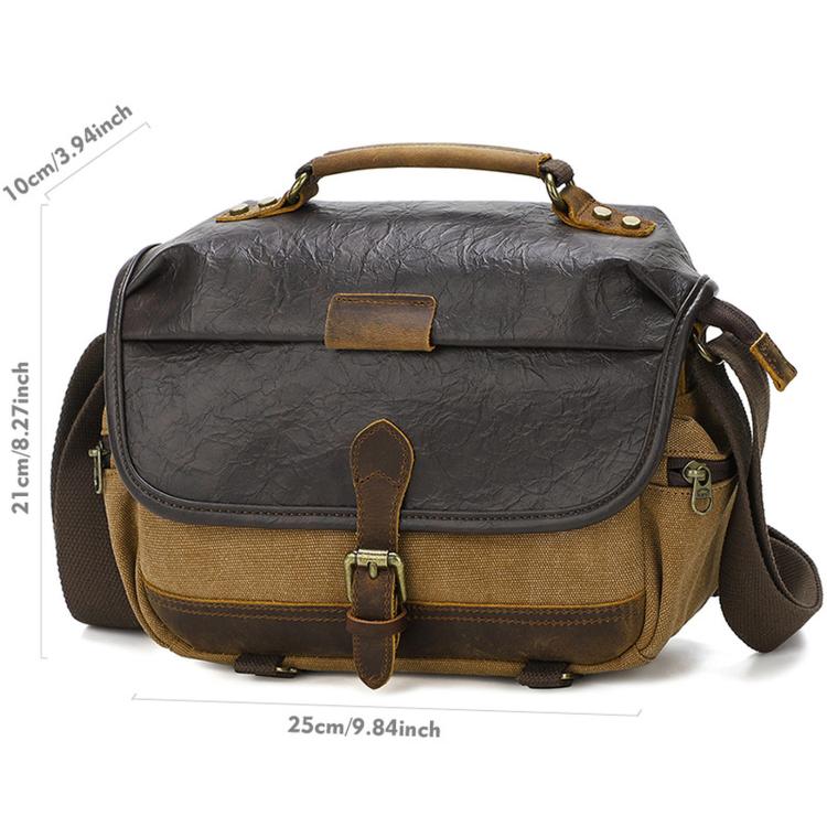 Vintage Waterproof Canvas Camera Messenger Bag DSLR Mirrorless Shoulder Case