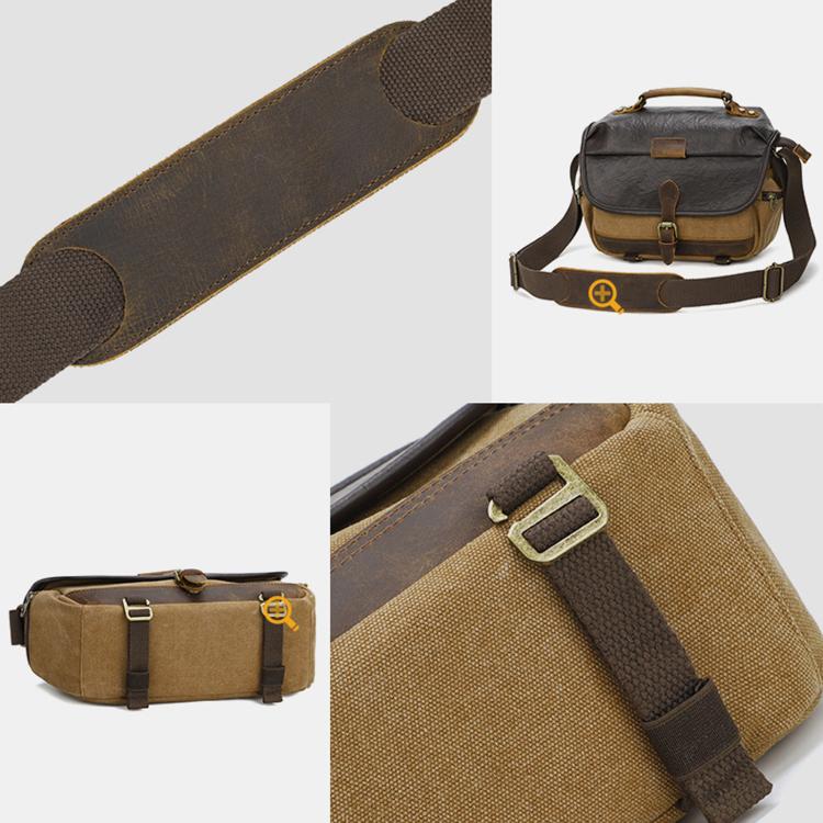 Vintage Waterproof Canvas Camera Messenger Bag DSLR Mirrorless Shoulder Case
