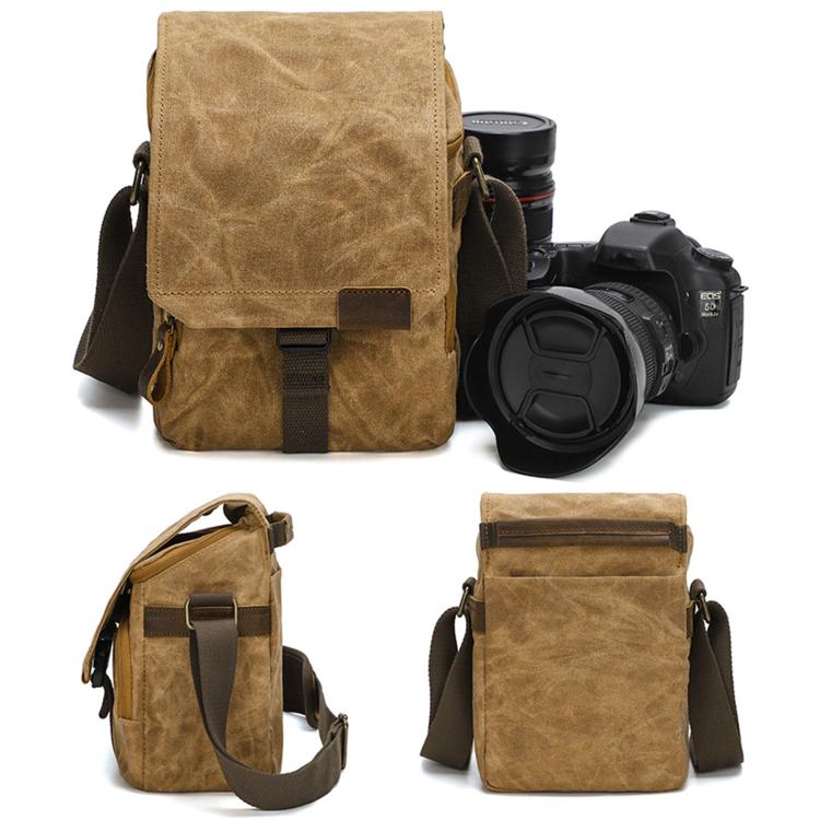 Waxed Canvas Camera Shoulder Bag Waterproof Vintage Messenger Case