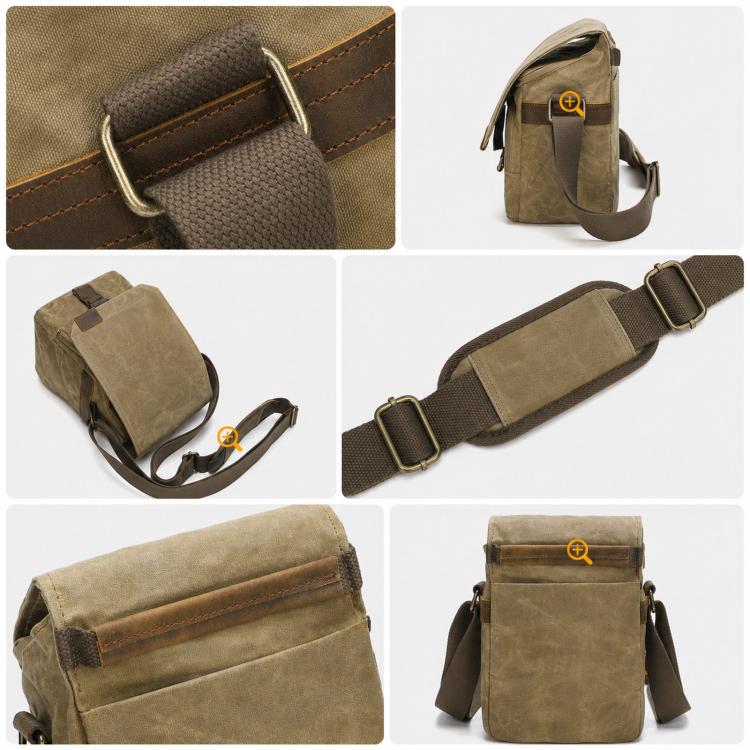 Waxed Canvas Camera Shoulder Bag Waterproof Vintage Messenger Case