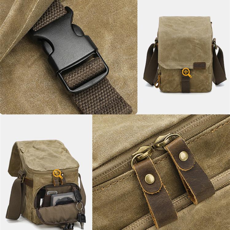 Waxed Canvas Camera Shoulder Bag Waterproof Vintage Messenger Case