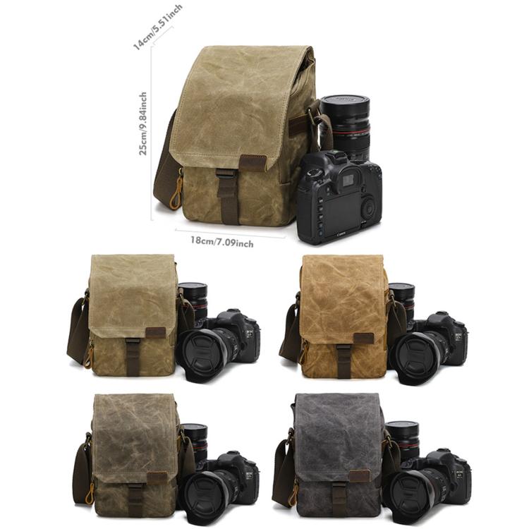 Waxed Canvas Camera Shoulder Bag Waterproof Vintage Messenger Case